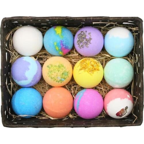 12Pcs/set Bath Bombs Bubble Ball Kit Essential Oil Bath Salts Skin Care Exfoliating Moisturizing Shower Bath Balls Accessories