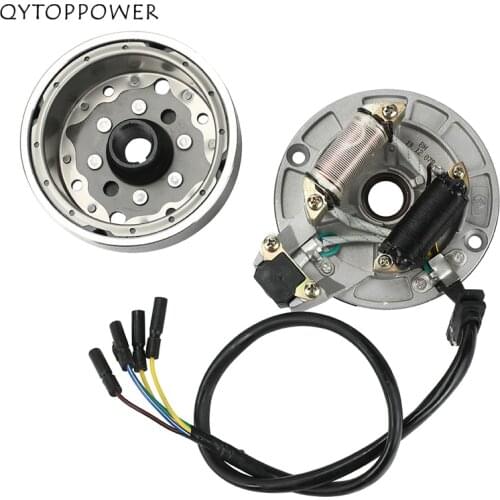 2 Coil Ignition Magneto Stator Magneto Flywheel kit For YinXiang YX 140cc 1P56FMJ W063 W150-5 Horizontal Engines Dirt Pit Bike