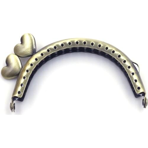 2PCS 8.5cm Smooth Arch Purse Bag Frames Clutch Buckles Kiss Clasps Handbag Handles Heart Head DIY Luggage Accessories Hardware