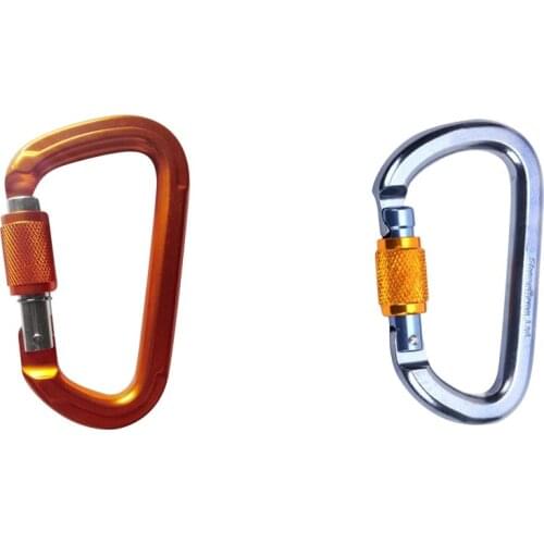 28KN Rock Climbing Screw Locking Carabiner Clip for Mountaineering Exploring Rappelling & Hammock