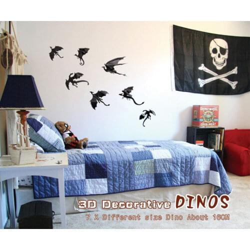 3D Dinosaur Wall Stickers Wall Decorations Living Room Bedroom PVC Wall Stickers Flying Dragon Wall Decorations