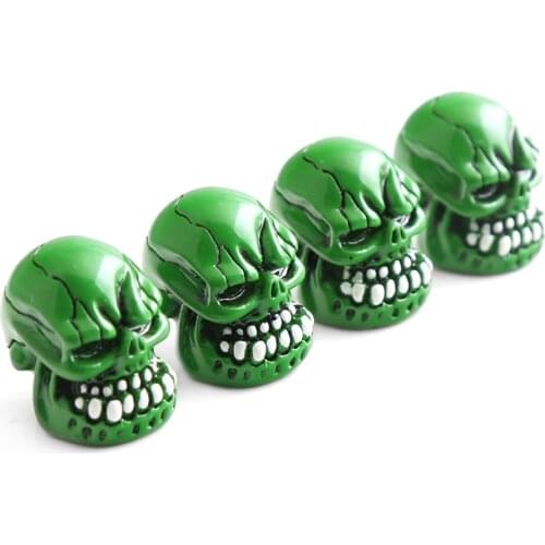 4X Green Tire Rim Valve Wheel Air Port Dust Cover Stem Cap for Motorcycle