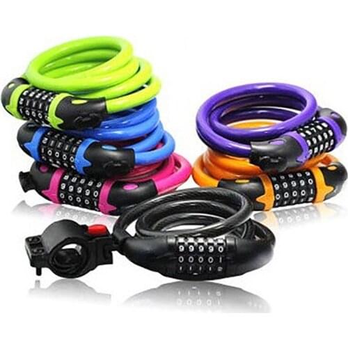 5 Digit Code Bike Mountain Anti Theft Lock Steel Wiring Safety Lock With Mount Bracket Cycling Electric Bicycle Accoessories