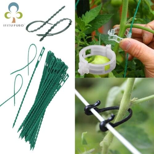 50/100Pcs Gardening Vine Climbing Plants Cable Tie Lines Plant Brackets Parts Bonsai Flower Cucumber Grape Rattan Supports ZXH