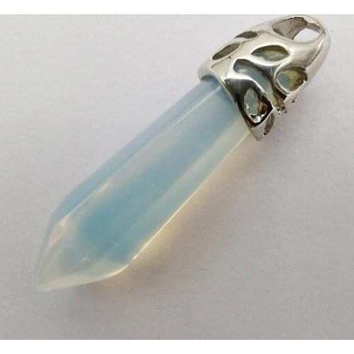 8x38MM Opal Stone GEM Pillar Pendant Jewelry For Woman Gift Pendulum S220