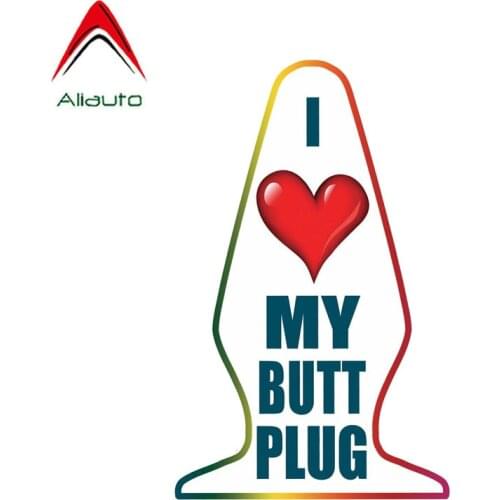 Aliauto Funny I Love My Butt Plug Creative Car Sticker Reflective PVC Decal for MINI COOPER F56,10CM*16CM