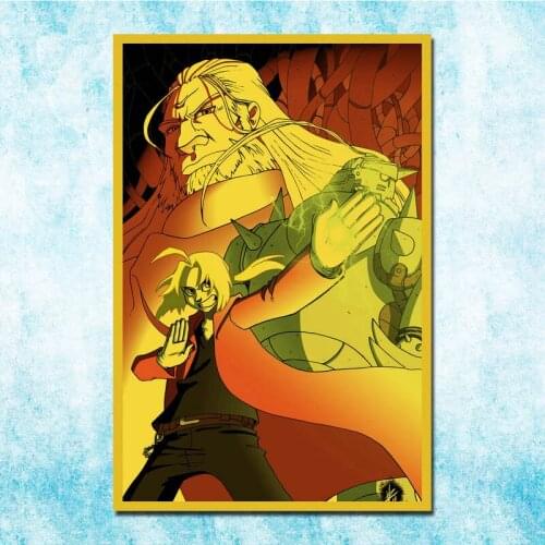 Anime Fullmetal Alchemist Edward Elric Roy Vintage Posters Art Silk Poster Canvas Retro Print For Home Room Decor Decoration-037