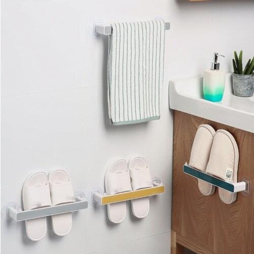 Bathroom towel Holder Household Wall Mounted Towel Rack bathroom pendant set towel bar free punch For Bathroom Organizer