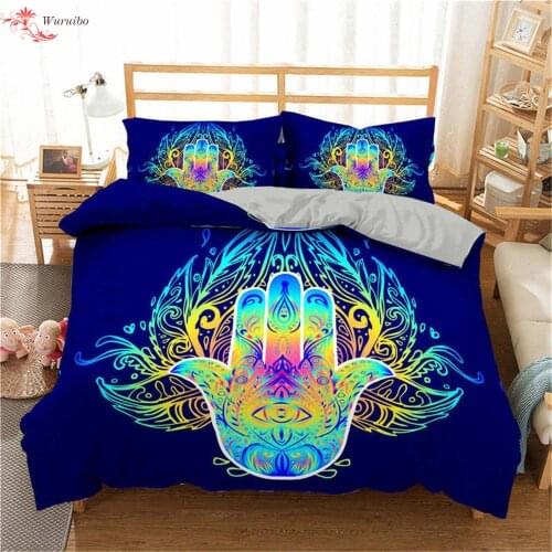 Homesky Buddha Bedding Set Mandala Duvet Cover Peace Design Bed Set Bohemian Bedclothes Full King Single Queen