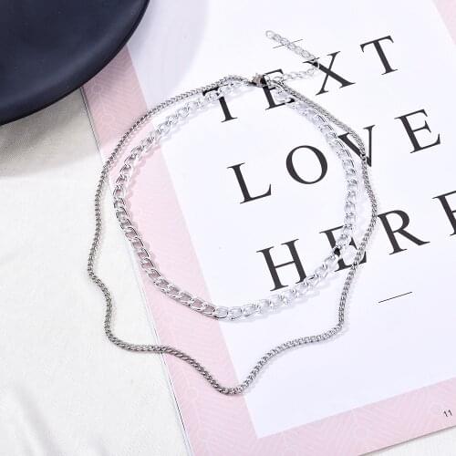 2021 Two Tier Visual Jewelry Charm Vintage Chain Pendant Necklace Accessories Women Multi Tier Necklace Jewelry Anniversary Gift