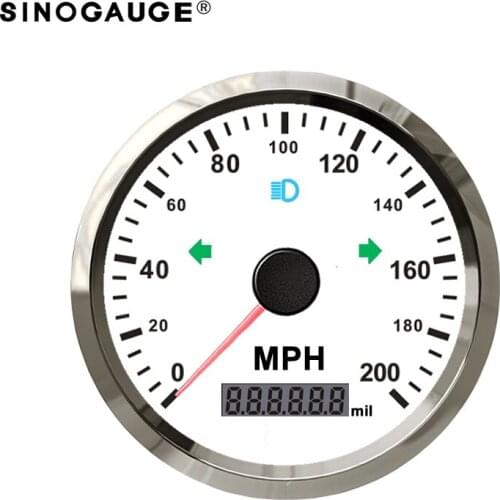 200MPH Free Shipping GPS Speedometer Motorcycle IP67 Waterproof Anti-Fogging 12/24V White Left Right High Beam Indicator Light