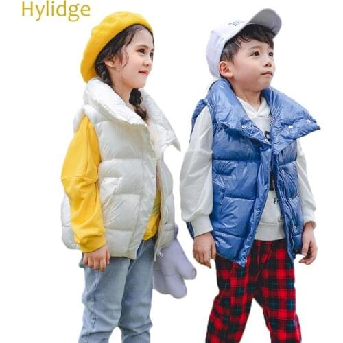 Hylidge Winter Family Matching Wear Boy Girl Vest Jacket Shiny Waistcoat Stand Collar Baby Outfit Children Clothes Cotton Coat