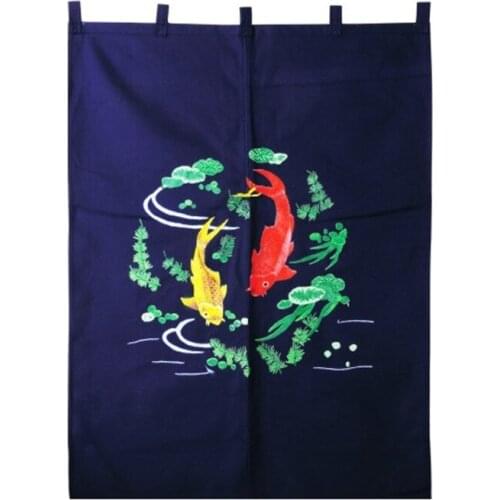 Customized Accept) Korea/Japan/China Sushi Restaurant Kitchen Doorway Split Cloth Curtain-Carp