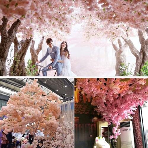 120cm Wedding Simulation Encrypted Artificial Cherry Blossom Branch Twig Fake Sakura Flowering