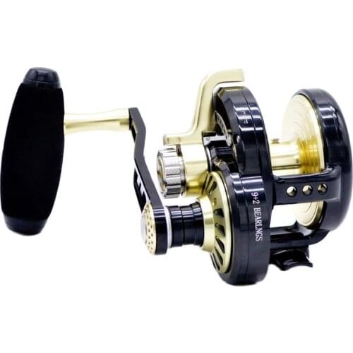 CAMEKOON Trolling Coil 200/300/400 Series Freshwater Saltwater Big-Game Fishing 6.3:1 Gear Ratio 32KG Lever Drag Jigging Reel