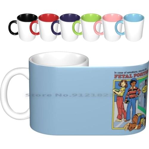 Assume The Fetal Position Ceramic Mugs Coffee Cups Milk Tea Mug Awkward Retro Kids Book Vintage Funny 70s 80s School Nostalgia
