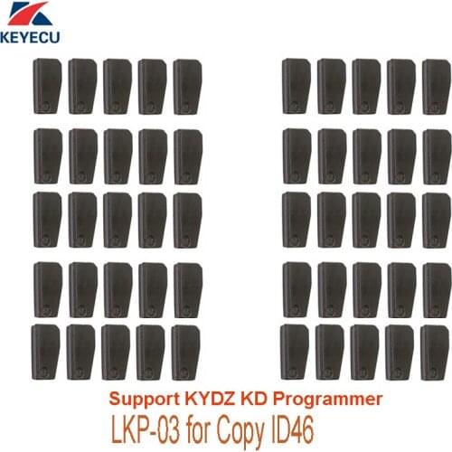 KEYECU 50Pcs New Reuseable LKP-03 Car Key Transponder Blank Chip for KYDZ Key Programmer , Can be Programmed or Copy ID46 Chip