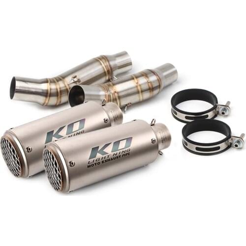 Slip-on Exhaust Set for Kawasaki Z1000 Z1000SX Motorcycle Mid Link Pipe 51mm Mufflers with Removable DB Killer Escape Left Right