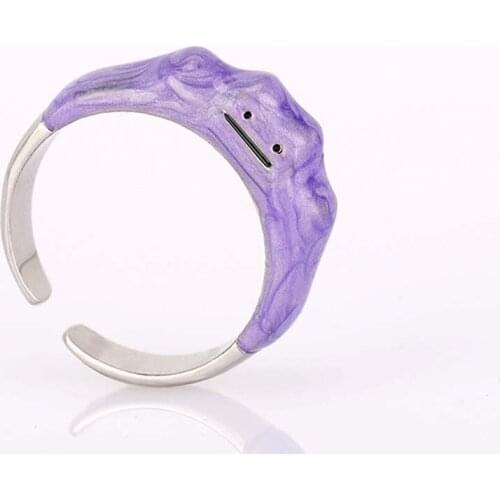 Korean Open Rings Dreamy Purple Cute Smiley Monster Ring Women Girls Fashion Jewelry