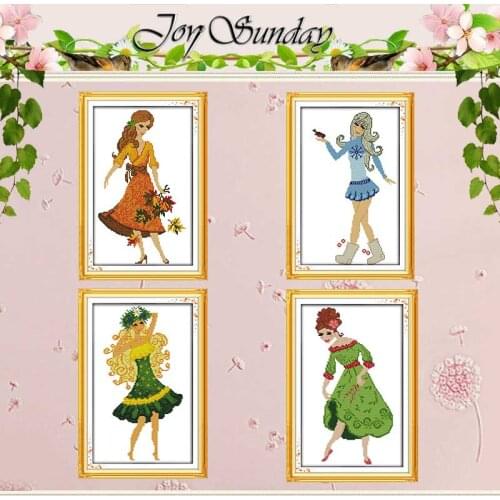 Beauty Girl Skirt painting counted Cross Stitch 11CT 14CT Cross Stitch Set Wholesale DIY Cross-stitch Kit Embroidery Needlework