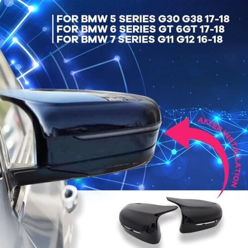 Rearview Mirror cap Replacement caps Accessories M Style Mirror cover Black for BMW 5 6 7 series G39 G38 G11 G12 2016-2018