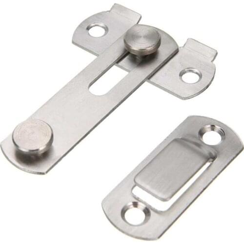 Mayitr 1set Guard Latch Bolt and 4 Screws Sliding Door Lock Handle Stainless Steel Door Latch Home Safety Chain Door Accessories