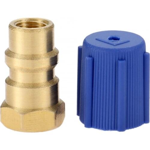 A/C Retrofit Valve w/Dust Cap, R12 R22 to R134A Fast Quick Conversion, 1/4" to 8v1 Thread, w/ quick Coupler Interface Core Valve