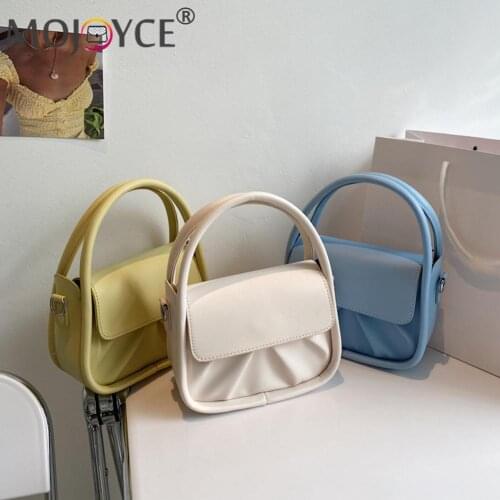 Fashion Ladies PU Pleated Messenger Bag Casual Women Top-handle Handbags Female Pure Color Shoulder Crossbody Bag