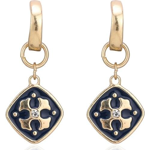 Fashion Exaggerated Square Pendant Earrings Feminine Long Geometric Personality Jewelry 2021