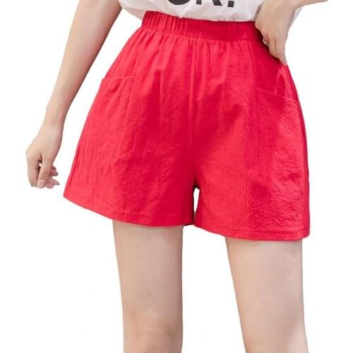 Fashion Casual Lady Sports Shorts High Waist Solid Color Pockets Women Loose All Match Wide Leg Sports Shorts шорты женский 2021