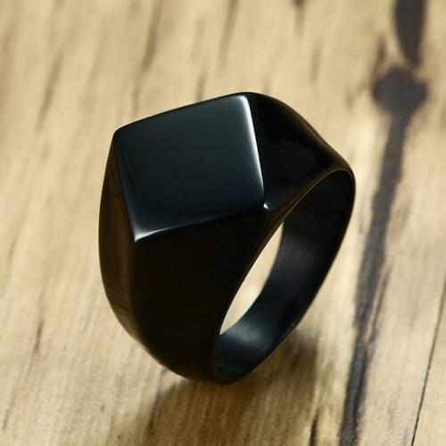 Beiliwol Men Rings Titanium Steel Rhombic Design Punk Male Mirror Polished Fashion Luxury Jewelry Gift Support Laser Lettering