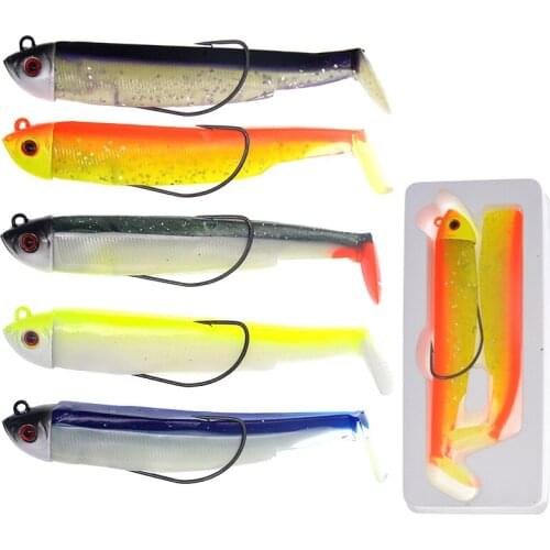 Soft Fishing Lure Jig Head 15g 30g Lead Head Silicone Baits Jigging Lure Sinking Easy Shiner Fishing Tools