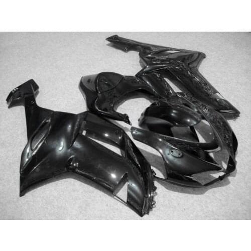 Motorcycle Fairing kit for KAWASAKI Ninja ZX6R 636 07 08 ZX 6R 2007 2008 zx6r 07 ABS All gloss Black Fairings set+gifts KG28