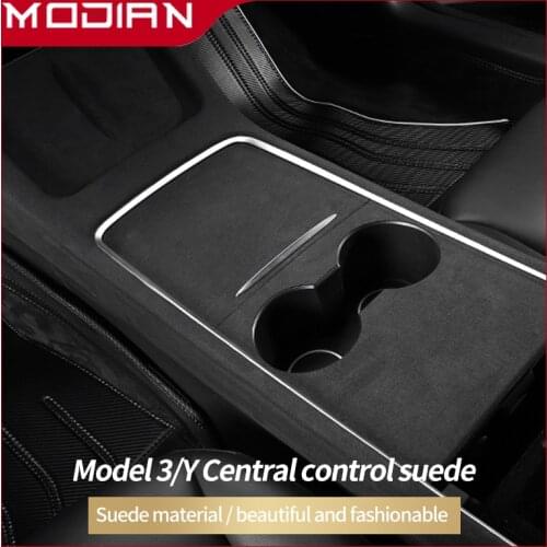 2021 car center control panel sticker for Tesla model 3 center console and interior armrest box accessories suede suede film