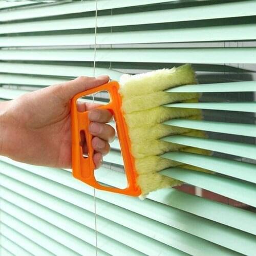 New 7 Blind Brush Finger Dusting Cleaner Tool Microfiber Cleaner Washable with Air Brush Cleaning Blind Blade Window Condit J3Y4