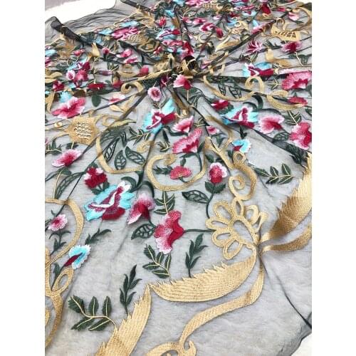 New Style Mesh Embroidery African Lace Fabric 2021 High Quality Lace Water Soluble Fashion Soft Lace Fabric 5 Yards