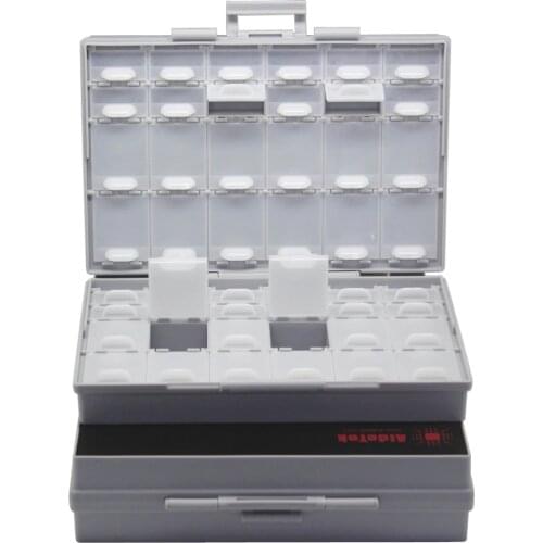 AideTek Box Organizer Craft Beads Storage lids empty enclosure SMD SMT organizer surface mount plastic toolbox label 2BOXALL48