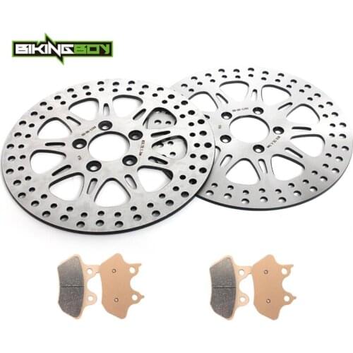 BIKINGBOY Sportster XLC Custom XLH Fat Boy Deluxe Heritage Classic 01 02 03 04 05 06 07 Front Rear Brake Discs Disks Rotors Pads