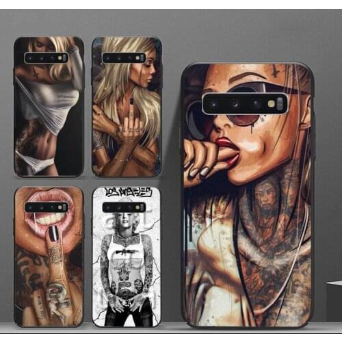 Sexy Sleeve Tattoo Girl Phone Case For Samsung A50 A51 A71 A20E A20S S10 S20 S21 S30 Plus ultra 5G M11 funda shell
