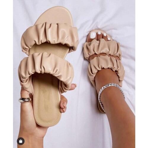 Africa hot sale luxury flat women beach slippers beautiful new summer womens slippers fold fashion sandals at home 2021