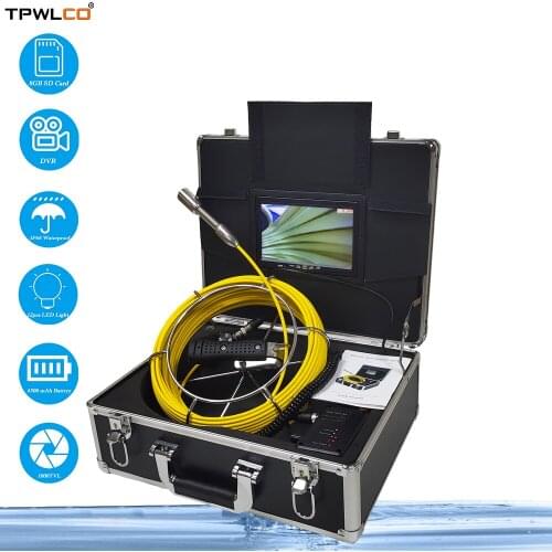 Under Water Sewer Drain Pipe Inspection Camera 23mm 7inch Display HD Pipeline Wall Industrial Endoscope With 20-50m Cable