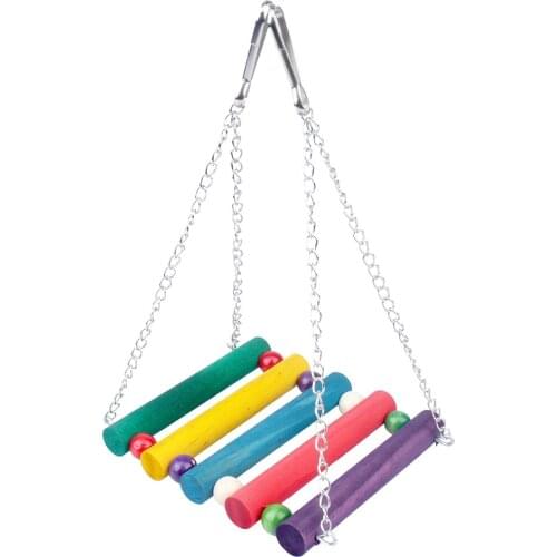 Bird Parrot Toy Colorful Swing Standing Perch