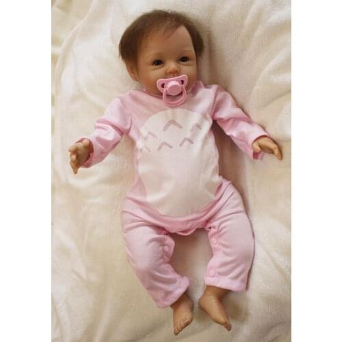 Real cute silicone reborn dolls 22 inch 55cm children fashion girl dolls gift bebe realistic reborn bonecas