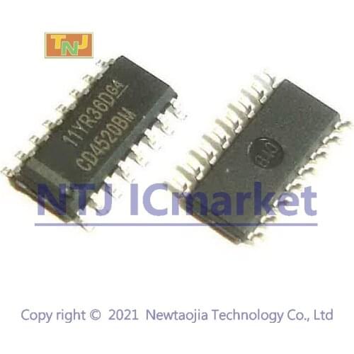 50 PCS CD4520BM SOP-16 CD4520 SOIC 4520 CMOS DUAL UP-COUNTERS NEW
