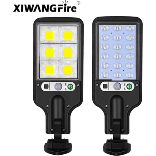 LED COB Light Solar Street Light Motion Sensor Outdoor Waterproof Street Light 3 Light Modes Safety Lighting for Garden Terrace