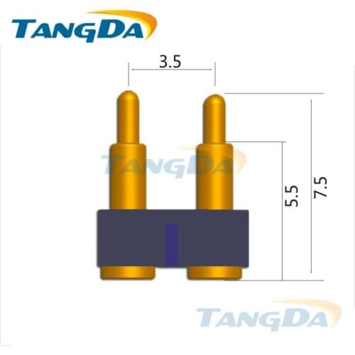 Tangda pogo pin connector DHL/EMS D2.0*7.5mm 2A 2pin 2P PCB Positioning pin Telescopic elastic thimble