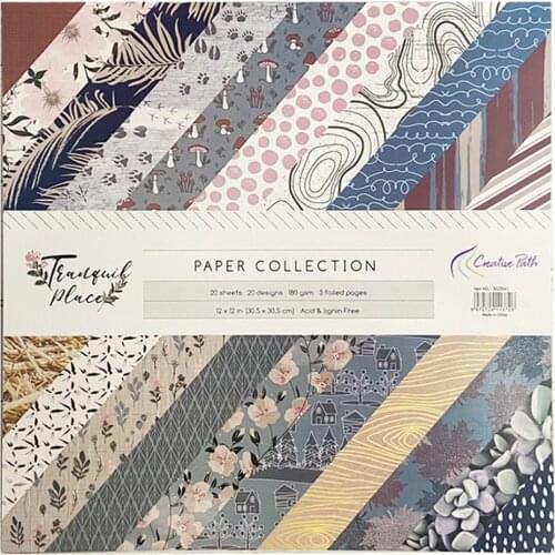 Crzcrafter 305x305mm 12 Inch Scrapbooking Papers 20 Sheets Craft Designer Pattern Paper Background Pack For Decoration Acid Free