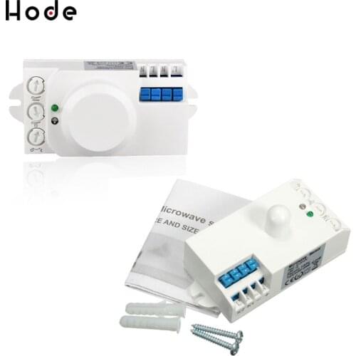 High Frequency AC 220V-240V DC 12V-24V 5.8GHz Microwave Movement Motion Detector Sensor Switch For Light Hottest