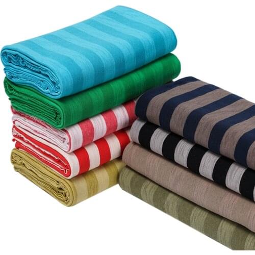 Xintianji Vintage Fabric Polyester Cotton Stripe Jersey Fabric For Summer t Shirt Various Colours 50X185cm/Pc A0009