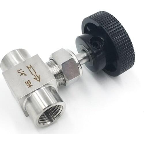 1/8" 1/4" 3/8" 1/2" BSP Female Thread 304 Stainless Steel High Pressure Shut Off Needle Valve 2 Way Pipe Fitting